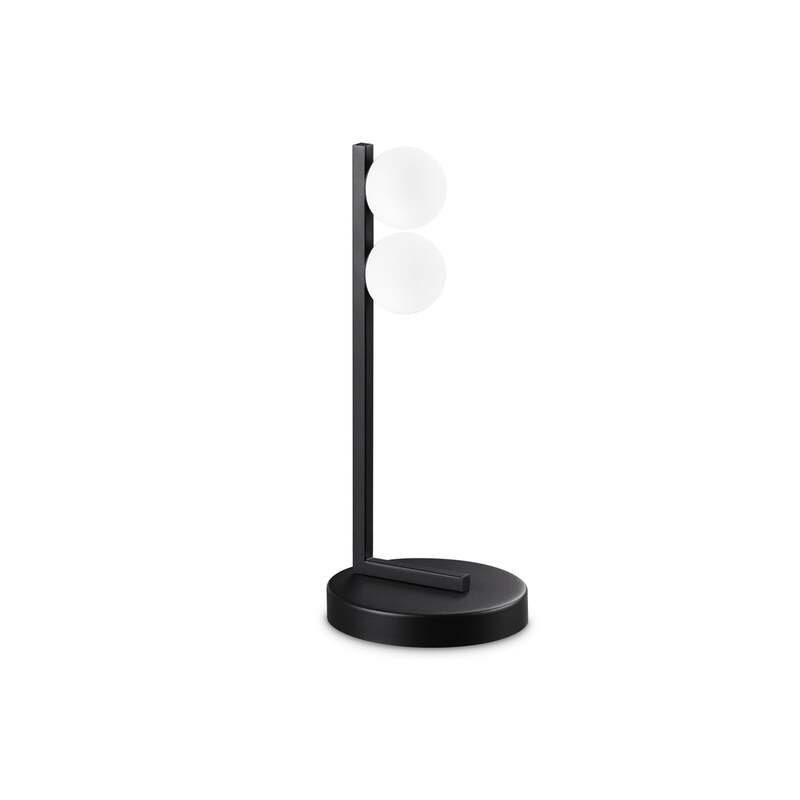 Ideal Lux Tischlampe Tischleuchte Ping Pong LED Schwarz Glas Metall Opalglas - 8021696313320