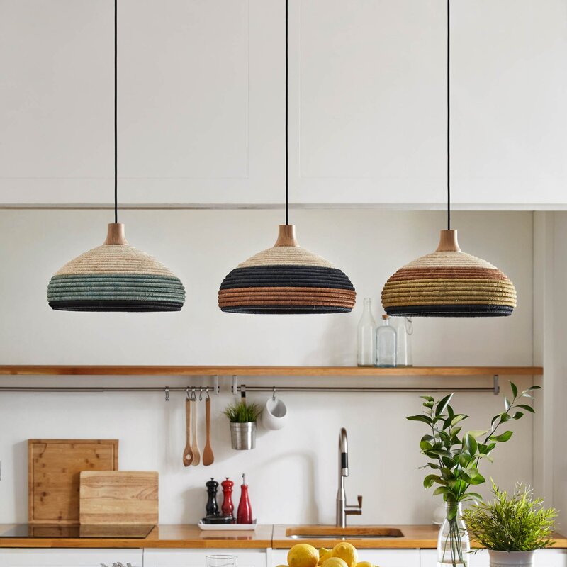 Forestier Pendelleuchte Hängelampe Leuchte Grün Rattan Hanf E27 Designer Jette - 3700663921373