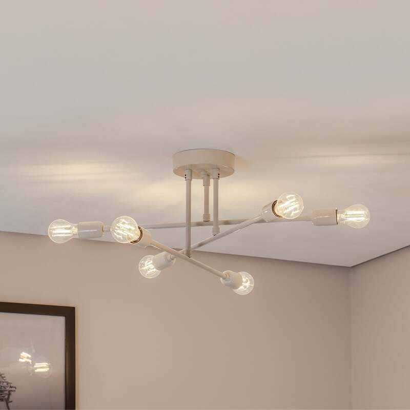 Opviq Flower Deckenleuchte Lampe LED cremeweiß Metall sechsflammig IP20 E27876 - 8684282975205