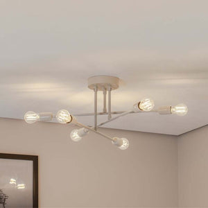 B-Ware Opviq Flower Deckenleuchte Lampe LED cremeweiß Metall sechsflammig IP20 E27876