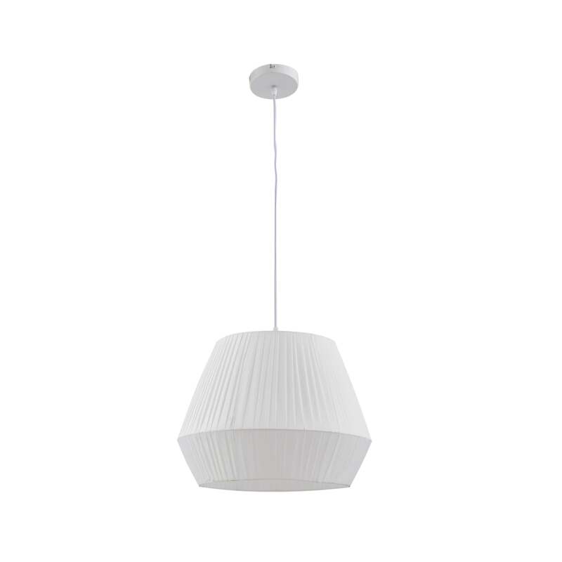 Lindby Hängeleuchte Vitore 40 cm Textil weiß dimmbar E27 15 W LED - 4251911792539