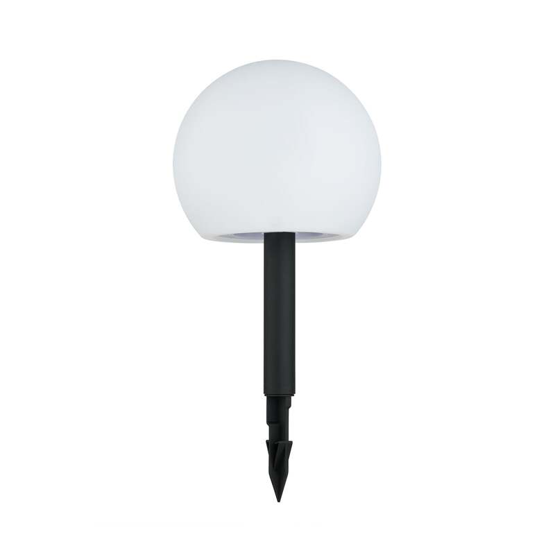 Lindby LED Gartenlampe Außenleuchte Lago RGBW 3er Set Kugeln Erdspieß weiß 51cm - 4251096567434