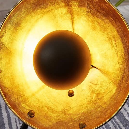 Lindby Tischlampe Tischleuchte Lampe Leuchte Muriel dreibeinig 38cm schwarz gold - 4251096551808