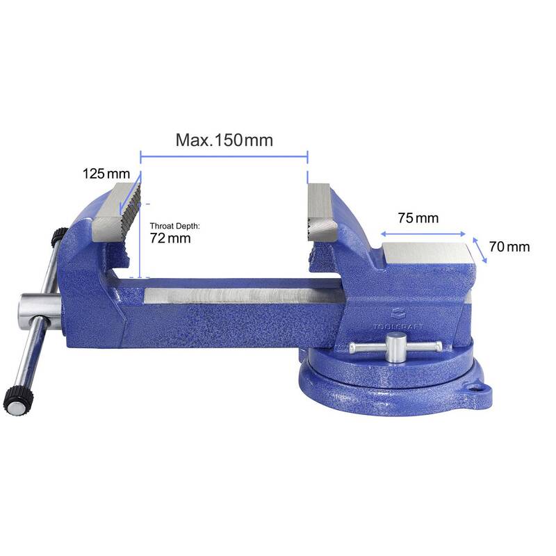 Toolcraft Schraubstock Spannstock 125mm Backenbreite 150mm Spannweite 25000N - 4064161492025
