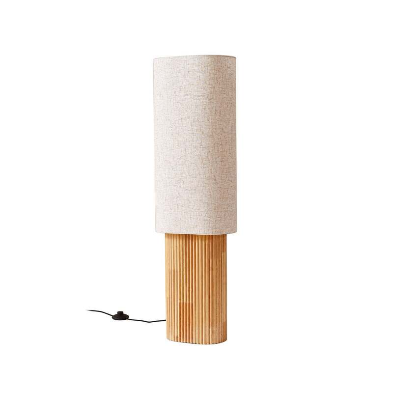 Lindby Stehleuchte Lampe Kimiko Holz Textil E27 Höhe 100 cm Stehlampe Leuchte - 4255830903694