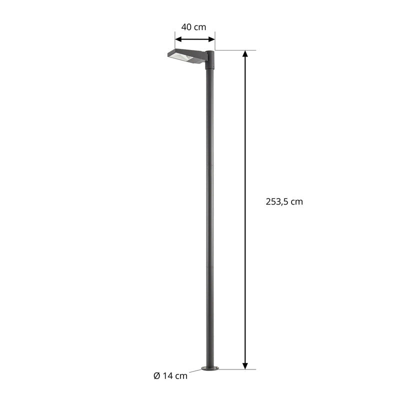 Arcchio Mastleuchte Straßenleuchte Nefarius LED Außenleuchte dunkelgrau Metall - 4255830910159