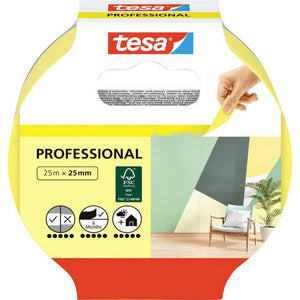 30x B-Ware tesa Kreppband Malerband Präzision Indoor Gelb Abdeckband 25 mm x 25 m 30 STÜCK