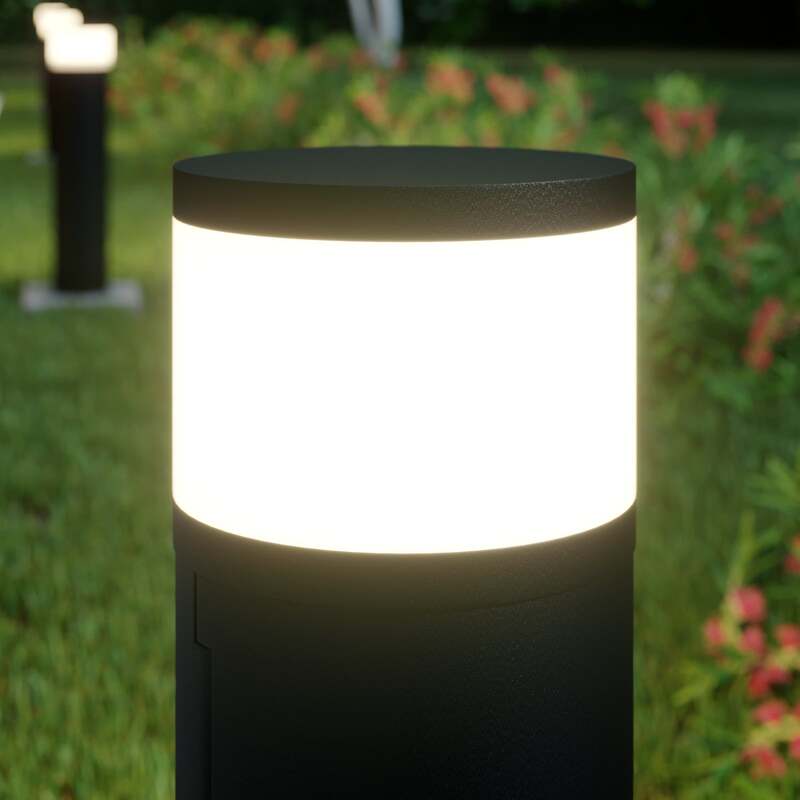 Lucande Sockellampe Corban Außenleuchte Gartenlampe dimmbar anthrazit IP44 - 4251096573626