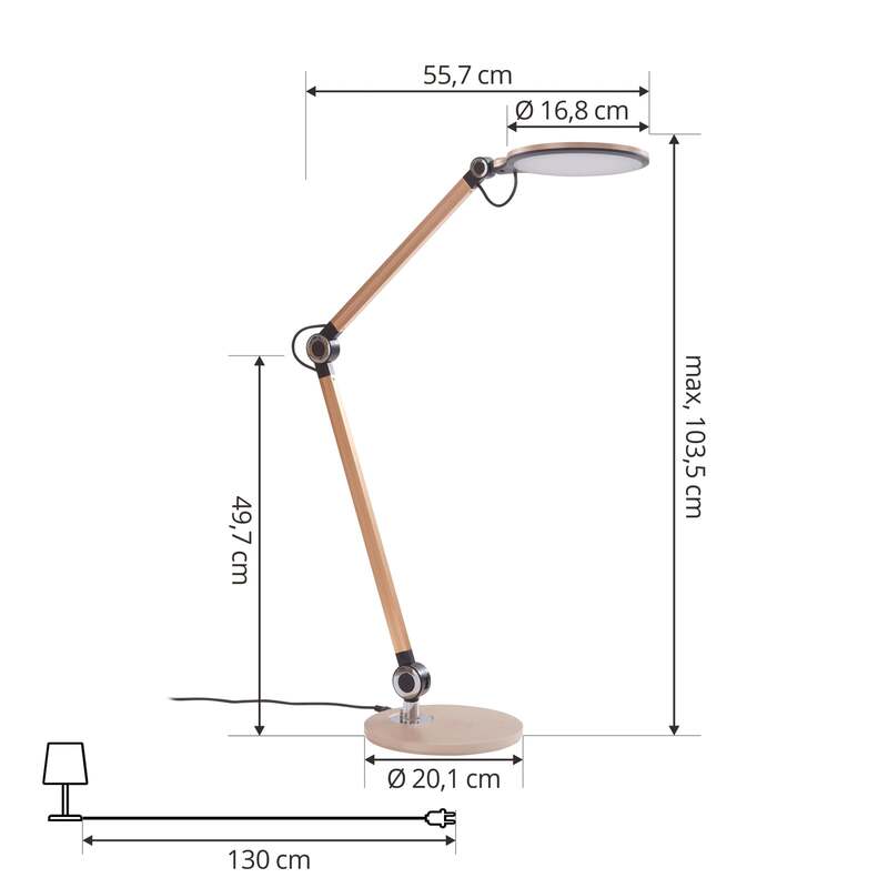 Lindby Tischleuchte Lampe Nyxaris LED dimmbar CCT gold 50cm Schreibtischlampe - 4251911775617