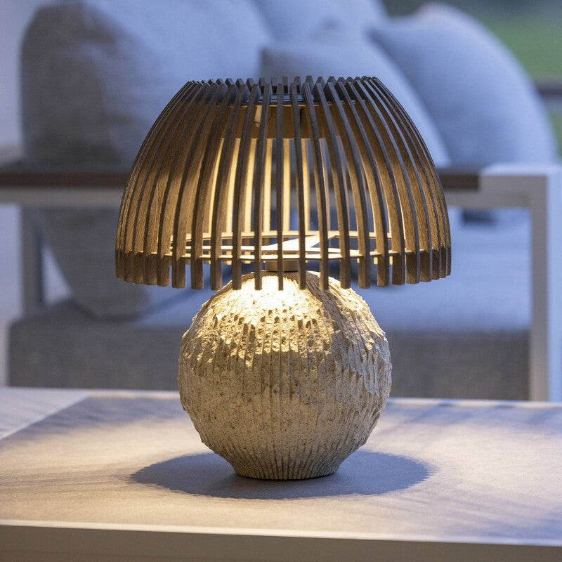 Les Jardins LED Table Lamp Alba, Grey/beige, Height 41 Cm - 3561619700776