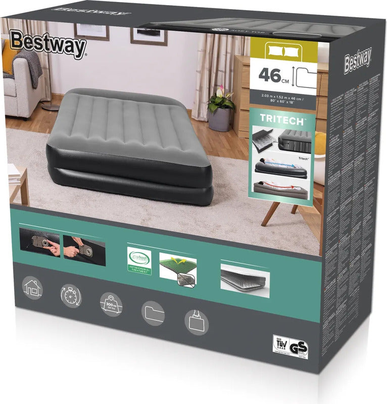 Bestway TriTech Luftbett Aerolux 203x152x46 cm mit integrierter Pumpe Double XL - 6941607329597
