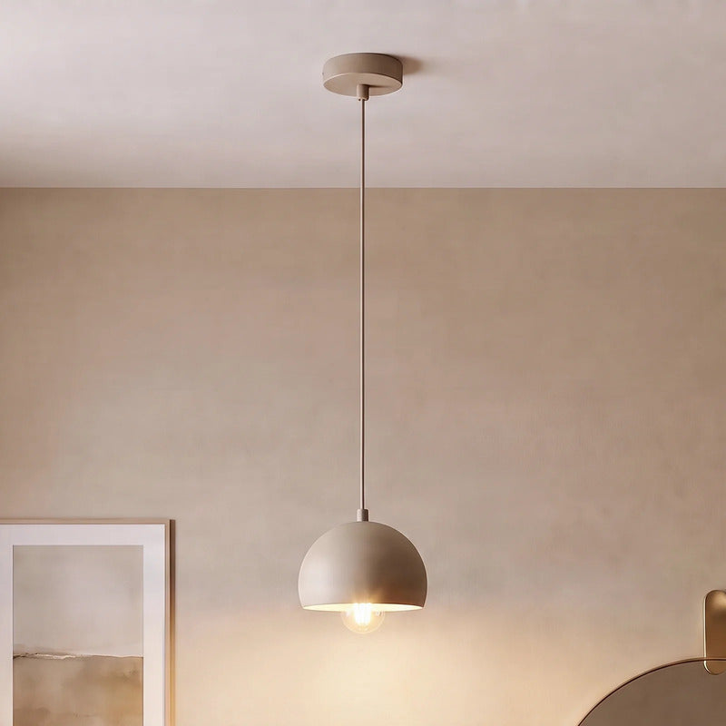 Hängeleuchte Sool LED Pendelleuchte dimmbar beige matt Stahl Ø15cm 1-flammig - 5907565912142
