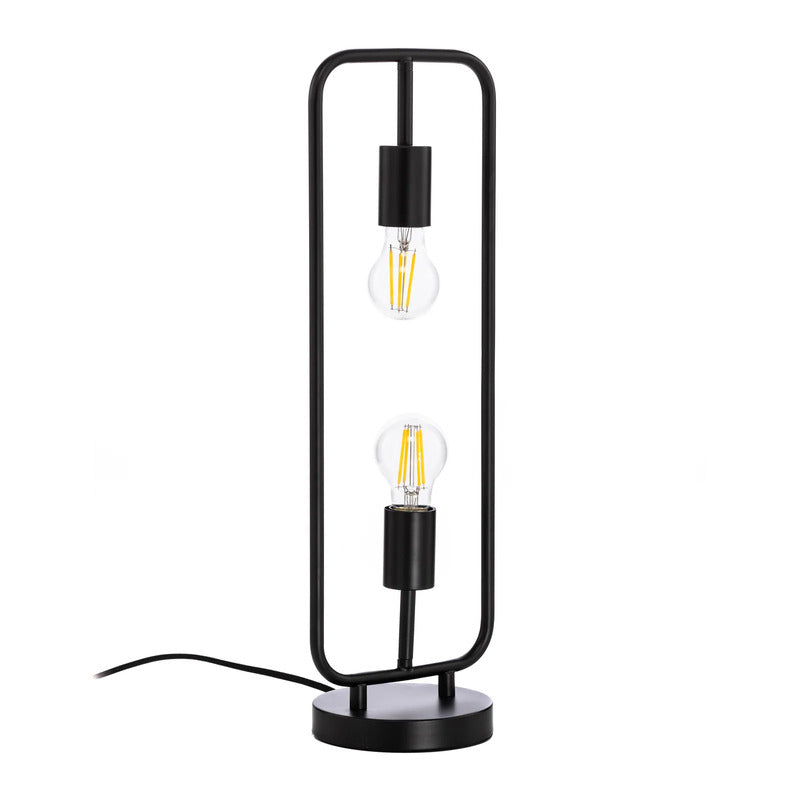 Lucande Tischleuchte Tornike LED Lampe Leuchte schwarz matt 2-flammig Eisen 56cm - 4251911756340