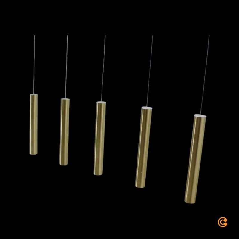 Fabas Luce LED-Hängeleuchte Pendelleuchte Prado gold 5-flammig linear dimmbar - 8019282533412