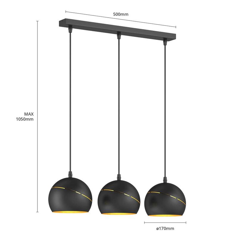 Euluna Hängeleuchte Yoda Pendelleuchte Deckenlampe Leuchte dreiflammig linear - 5901780520816