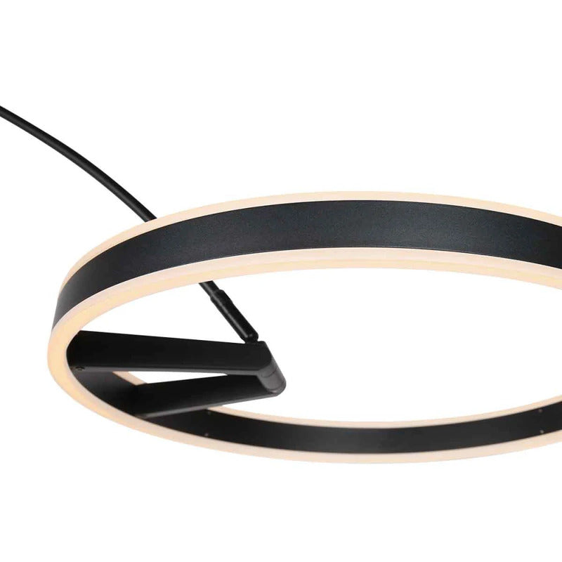 Steinhauer Stehlampe Ringlux moderne Lampe dimmbar schwarz 215cm Höhe 50cm Ø - 8712746176551