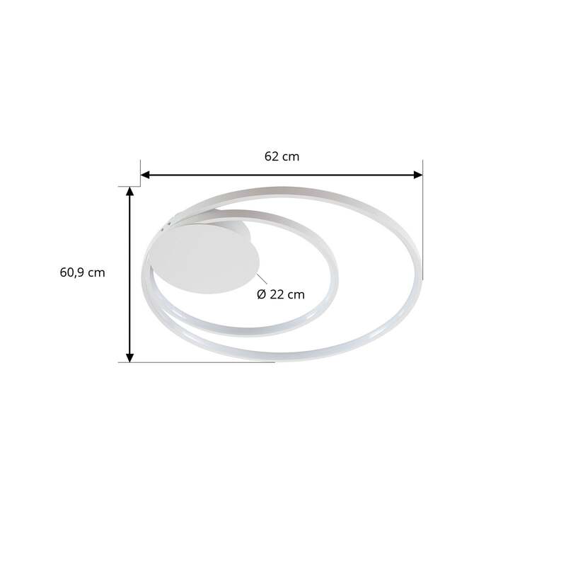 Lindby Deckenlampe Deckenleuchte Nerwin LED Lampe dimmbar warmweiß Ø59,5cm - 4251096574029