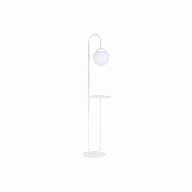 Stehleuchte Bari weiß Metall Glas Stehlampe Lampe Leuchte Spot Licht Leselampe - 5901738889811