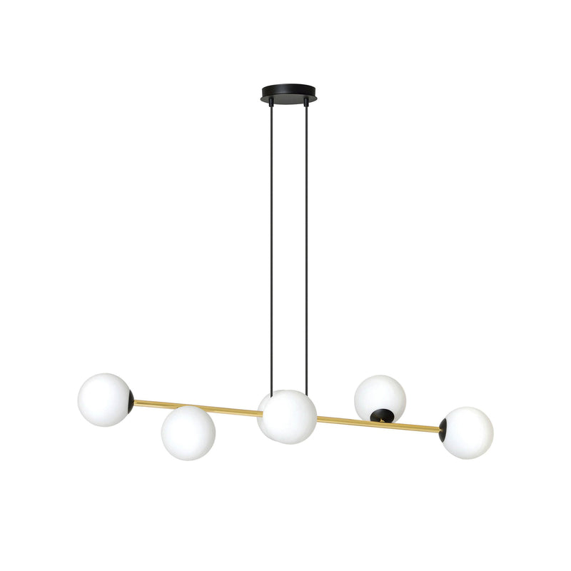 Hängeleuchte Gravity opalweiß gold schwarz Glas E14 Deckenlampe Lampe Leuchte - 5901738926042