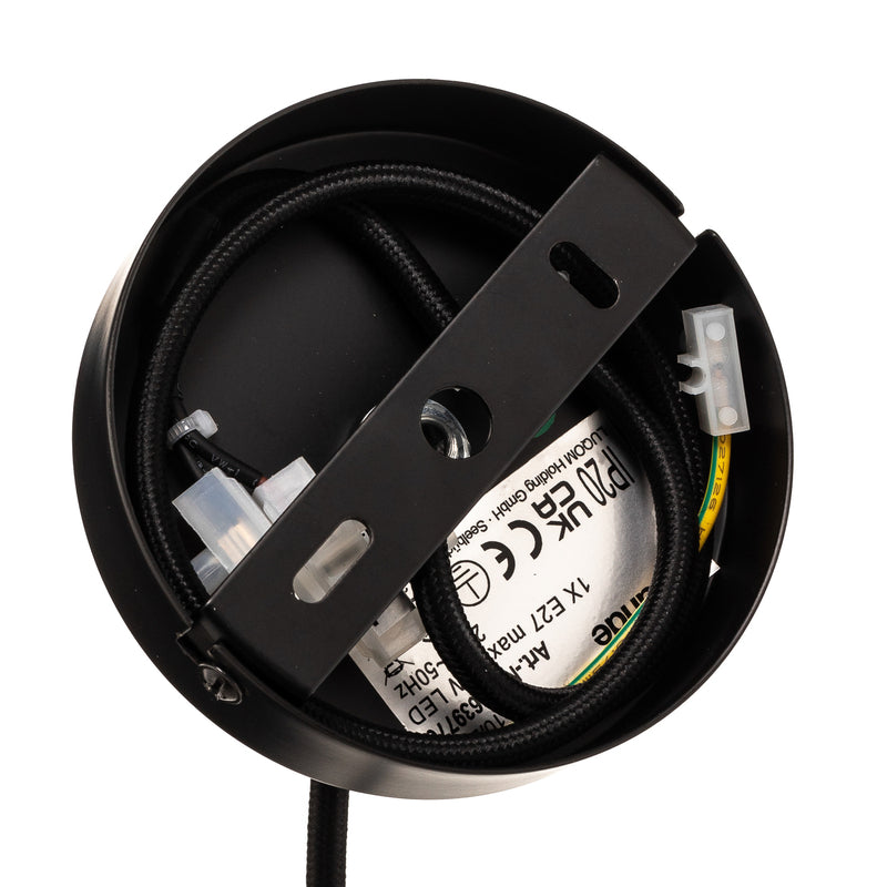 Lucande Hängelampe Hängeleuchte Bassiola LED Pendelleuchte dimmbar schwarz - 4251911756883