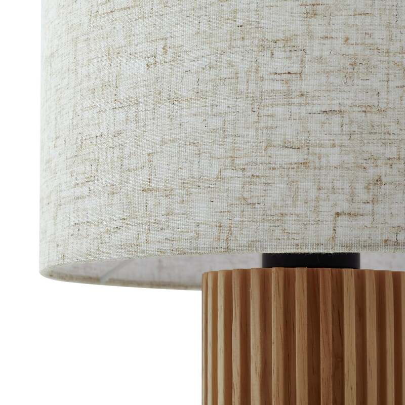 Lindby Tischleuchte Kimiko 38 cm Holz Textil beige E27 15 W mit Schalter - 4251911798517