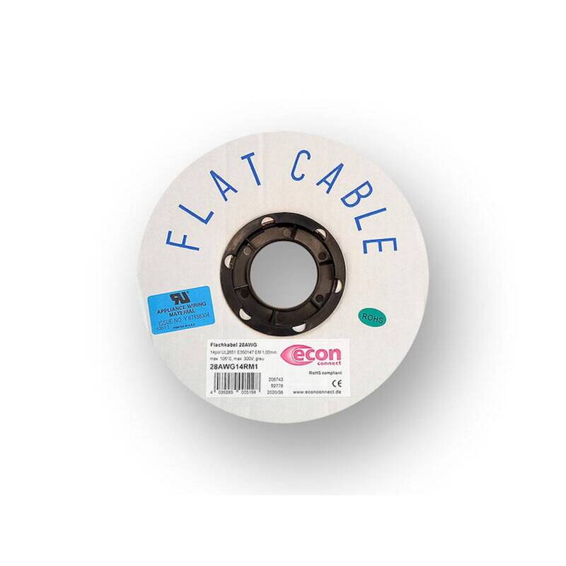 econ connect Flachbandkabel Flachleitung 28AWG26RM1 1mm 26x0.08mm² 30.5 m - 4039289005235