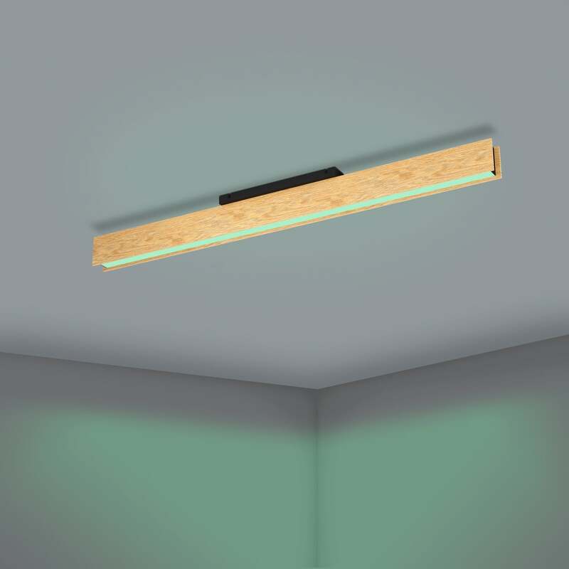 Smart-ZIG-LED-Deckenlampe Anchorena-Z 123 cm RGB CCT dimmbar Eglo Holz - 9008606243662