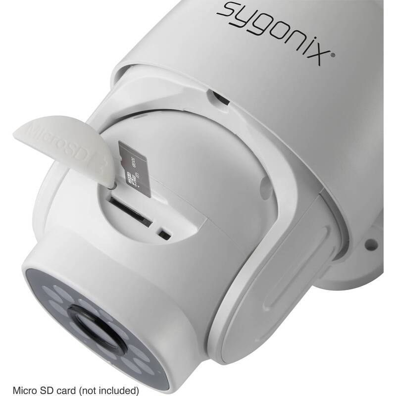 Sygonix IP Überwachungskamera WLAN PTZ 1920x1080 Pixel 2-Wege-Kommunikation weiß - 4064161183992