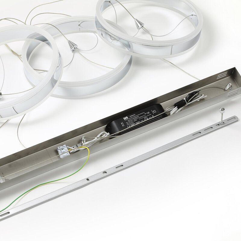 Lucande Pendelleuchte Hängeleuchte LED Chrom Lyani dimmbar Esszimmerlampe848 - 4251096550290