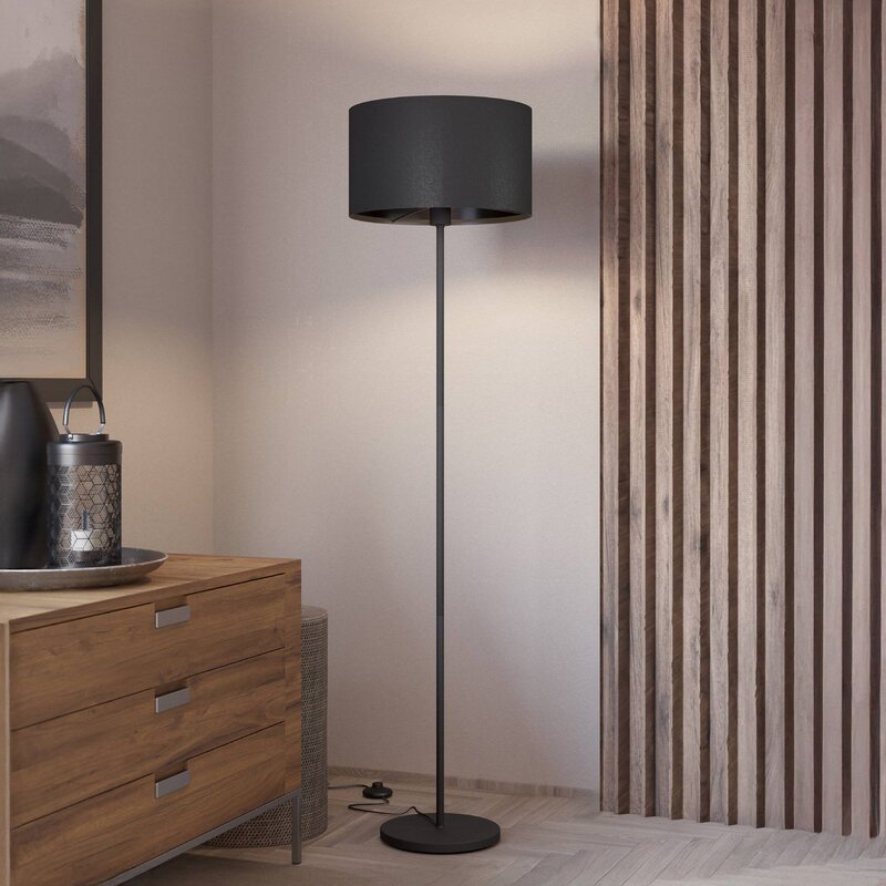 Eglo Stehleuchte Stehlampe Maserlo Standleuchte Höhe 151 cm Stoff/Stahl schwarz - 9002759990466