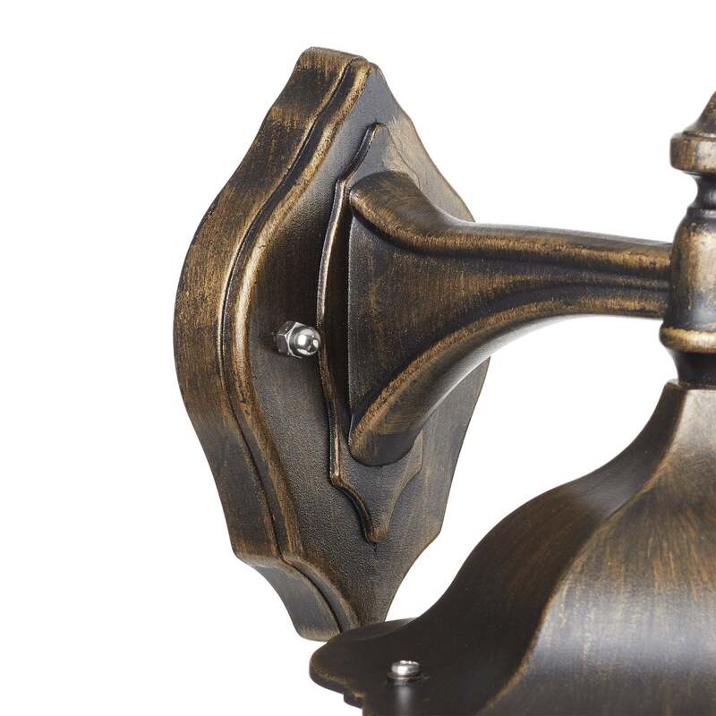 Orion Außenwandleuchte Puchberg hängend schwarz-gold dimmbar IP43 Aluminium 45cm - 9003090174232