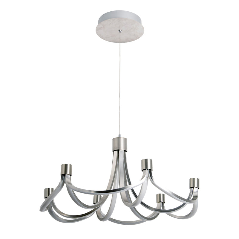 Näve LED Hängeleuchte Festos dimmbar nickel matt Designer Lampe 55cm Ø 3400lm - 4003222883921
