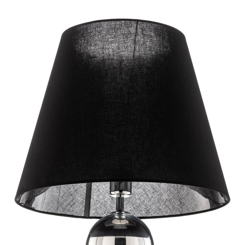Textil-Stehlampe Fulda Schirm schwarz Fuß chrom Stehleuchte Lampe Leuchte Spot - 5902553217087