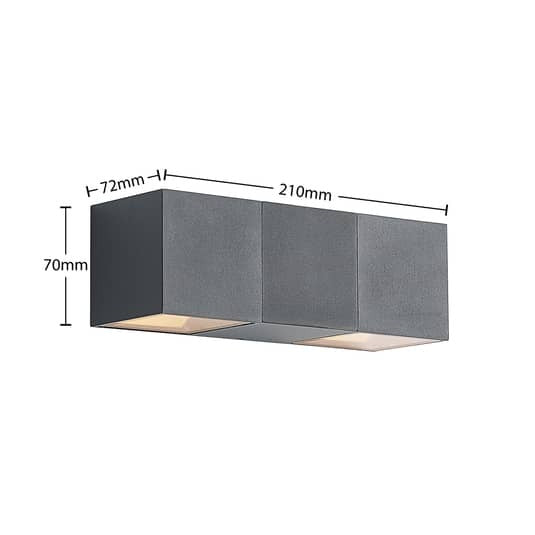 ELC Außenleuchte Wandlampe LED Vanda Außenwandleuchte Schwarz Aluminium warmweiß - 4251096590869