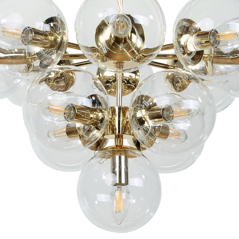 Domiluce Deckenleuchte Zumba LED Lampe 13-flammig dimmbar gold klar Ø67cm - 5905563004678