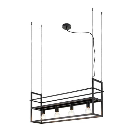 Lindby Grisela Hängeleuchte Deckenlampe Lampe Leuchte Licht vierflammig schwarz - 4251096589641