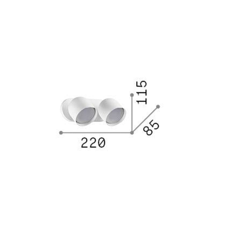 Ideal Lux Wandleuchte Dodo LED Wandlampe 2-flammig schwarz Metall Ø22cm - 8021696327938