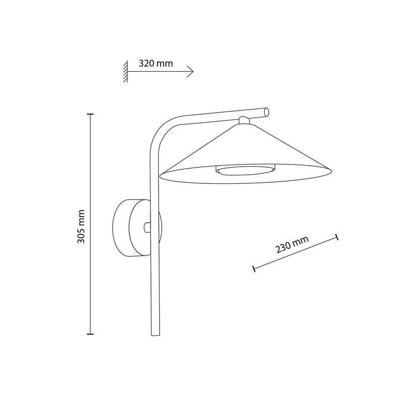 Wandleuchte Lume LED Wandlampe dimmbar braun Metall 30,5cm Höhe 23cm 32cm tief - 5906135113224