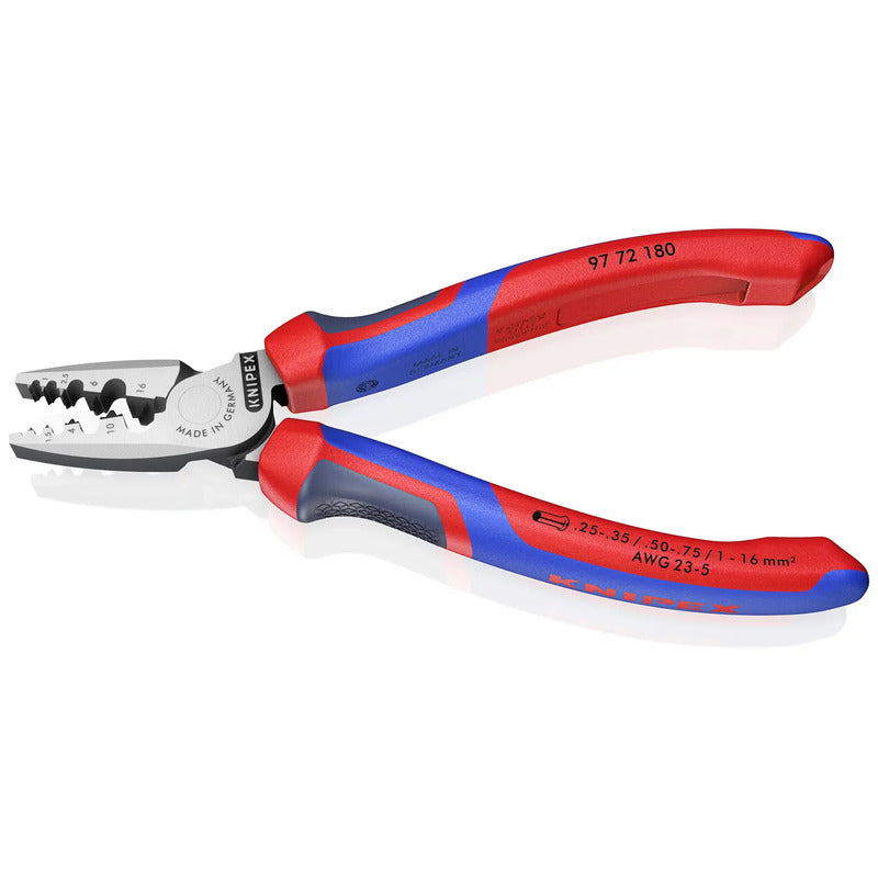 Knipex Crimpzange 97 72 180 für Aderendhülsen 0,25-16 mm² 180 mm - 4003773060185