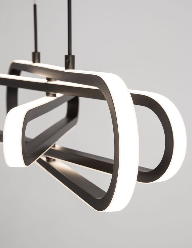 Nova Luce Pendelleuchte Hängeleuchte ARTE LED Lampe Matt Schwarz Warmweiß 64 cm - 5212017426000