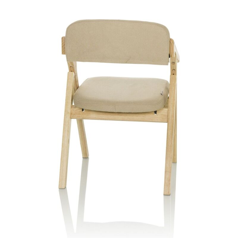 hjh OFFICE Besucherstuhl Klappstuhl SCANDIO Holzrahmen Beige Stoff  - 4064323035008