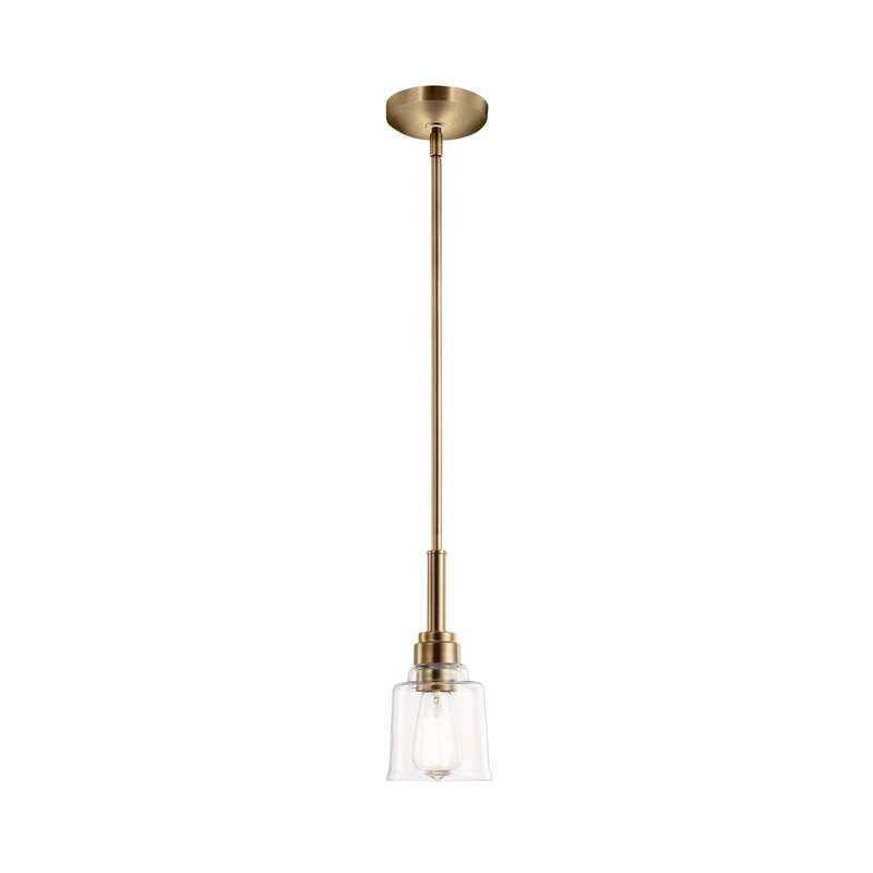 Kichler Pendelleuchte Hängeleuchte Aivian messing Stahl Glas transparent E27 LED - 5024005715511