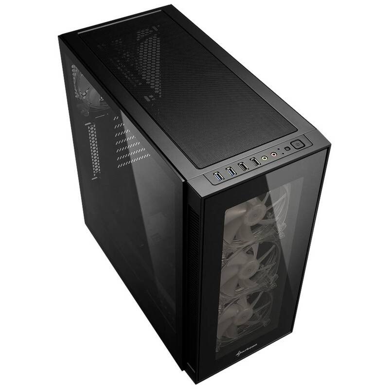 Sharkoon TG5 PRO RGB Midi-Tower PC-Gehäuse ATX mit Fenster und 4 Lüftern - 4044951029105