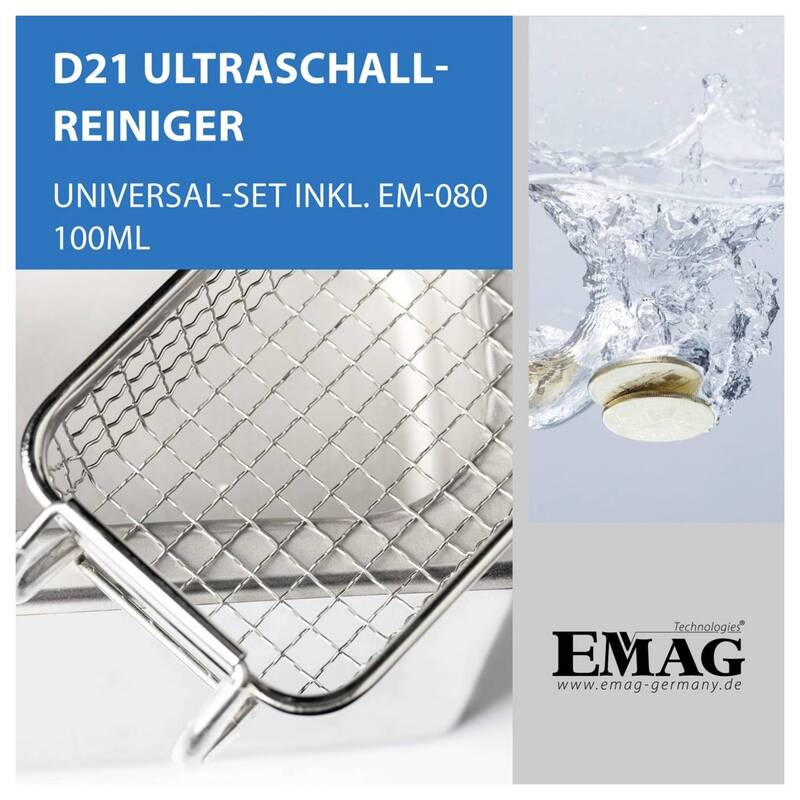 Emag Ultraschallreiniger Heizung 2l Edelstahlwanne schonende Reinigung Schmuck - 4040513601130