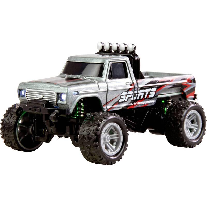Amewi RC Modellauto Elektro Monstertruck Grau Brushed 1:64 2WD inkl. Akku - 4262500341168