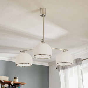 B-Ware Hängeleuchte Mina Deckenlampe Leuchte chromfarben Metall Glas dreiflammig Lampe