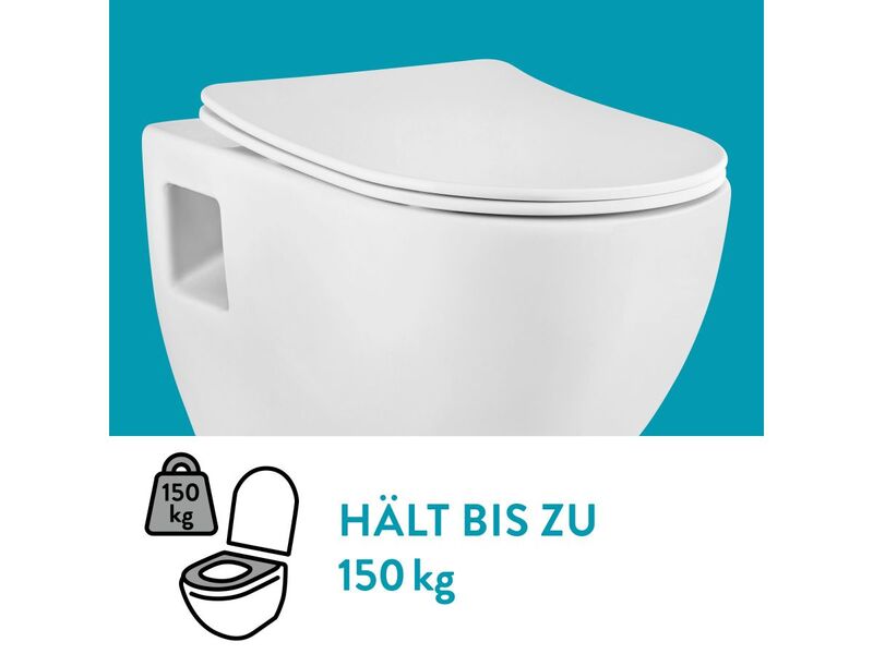 baliv Wand WC Rockport WC-510.30 spülrandlos Keramik weiß 36x34,8cm bis 150kg - 4007874013415