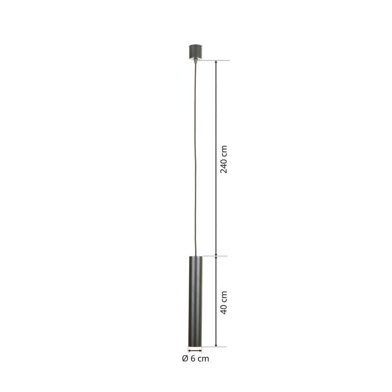 Ideallux Pendelleuchte Hängelampe Look LED Leuchte Lampe schwarz 40cm 6cm - 8021696104928