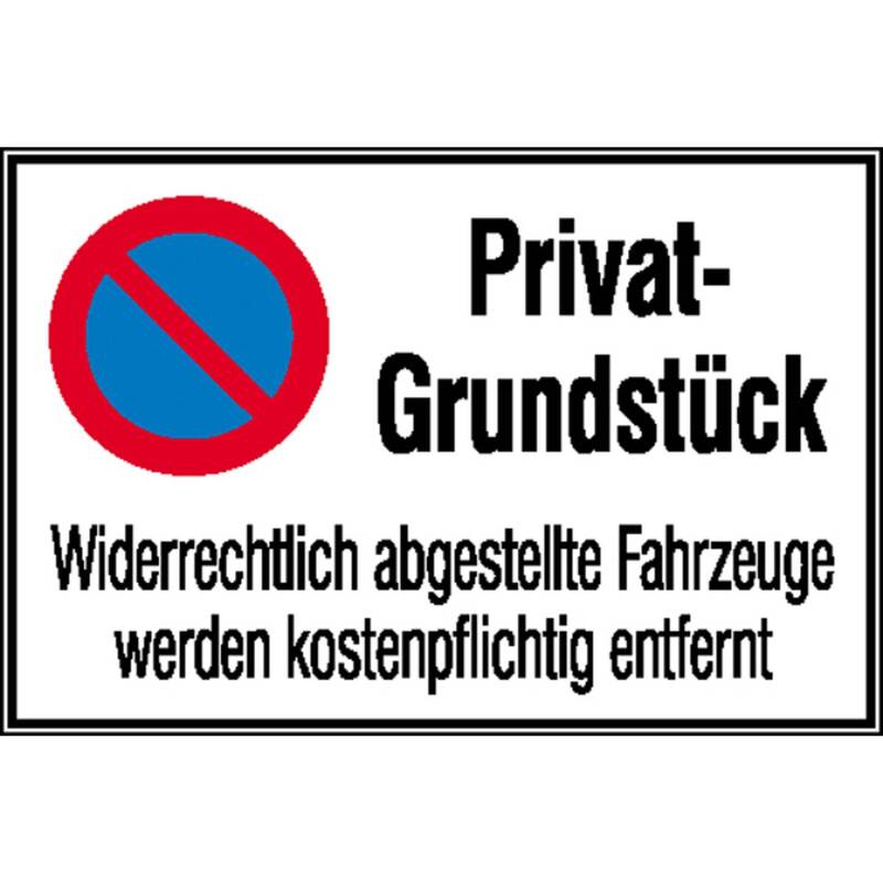 SafetyMarking Halteverbotsschild Schild Aluminium Privatgrundstück 60x40 cm - 4044589014795