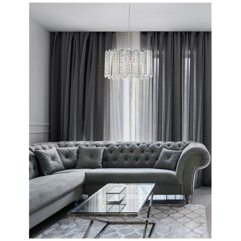 NOVA LUCE Pendelleuchte Hängelampe ELEMENT Chrom Kristall G9 LED SIEHE TEXT/FOTO - 5212017425577